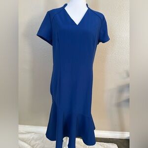 Blue Women's Dress High Low Hemline